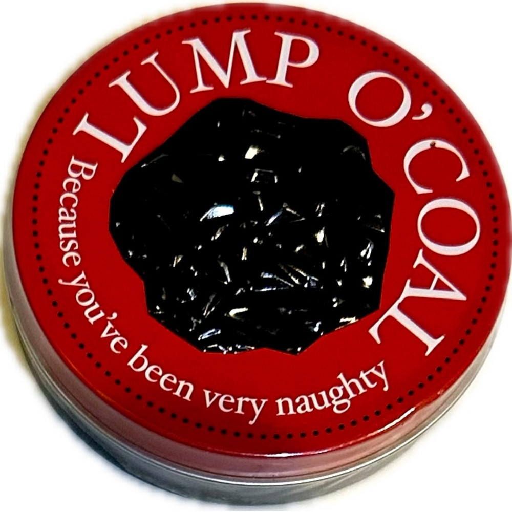 LUMP O’ COAL GAG GIFT SEALED NAUGHTY GUM IN ROUND TIN GAG GIFT STOCKING STUFFER